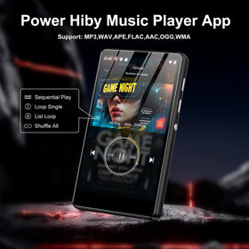 SWOFY M503Pro screen-on displaying vibrant touch interface for Spotify and videos