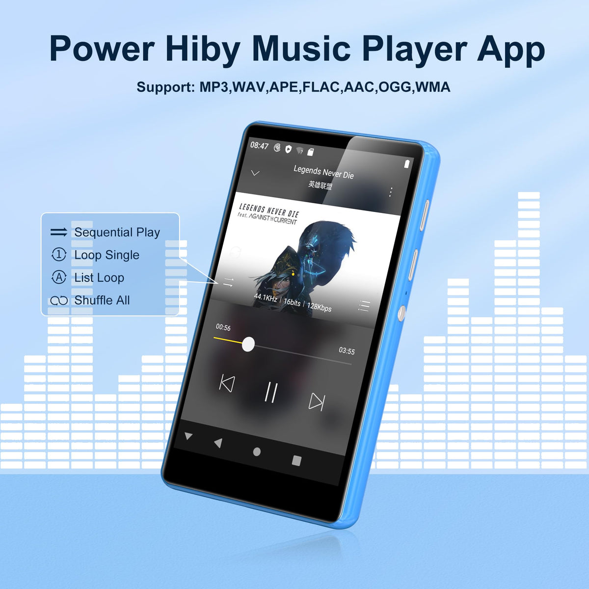 SWOFY MP3 player 4-inch HD screen for clear video playback