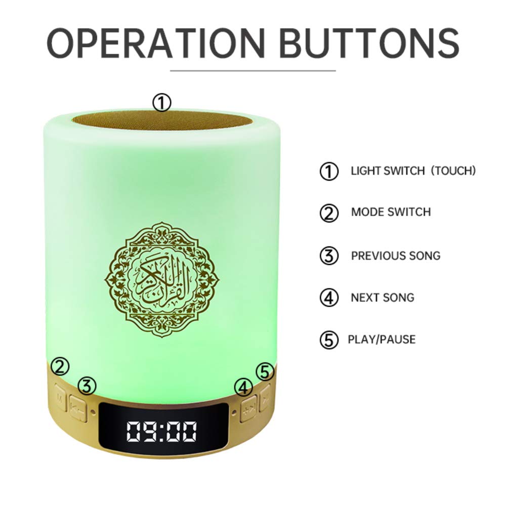 Swthlge Quran Speaker Lamp translation mode supports understanding Quran meanings