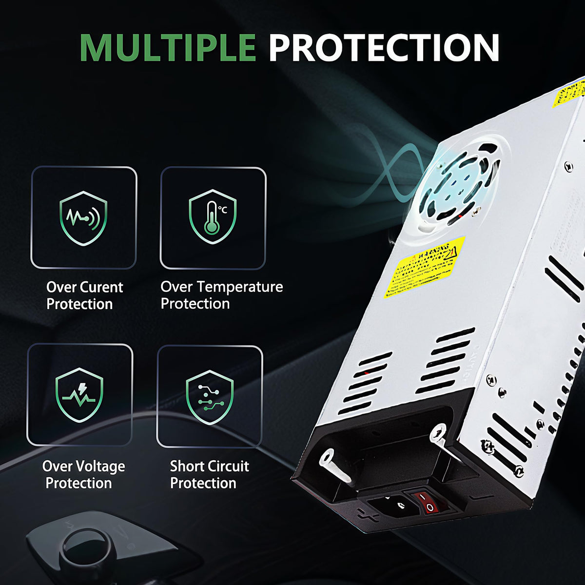 SWTPWR smart cooling fan actively managing heat during use.