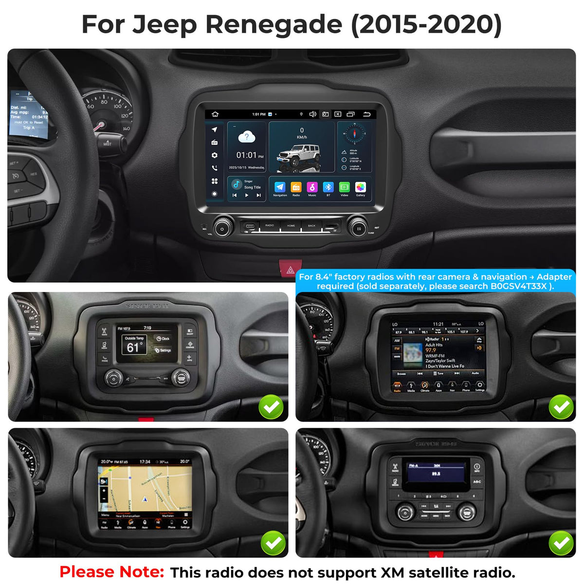 SWTNVIN Jeep Renegade Android Auto enables seamless smartphone integration.