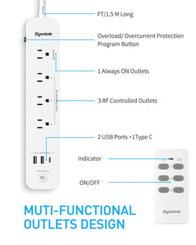 Syantek power strip with USB ports enables fast charging for devices