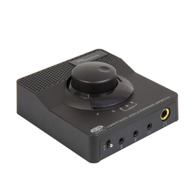 Syba SD-DAC63116 front panel view for cleaner audio on desktop systems and headphones, improved clarity.