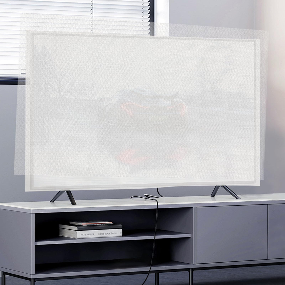 SYBECHATF movers carrying protected TV during home renovation