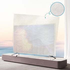 SYBECHATF cover on TV beside tape measure showing size fit