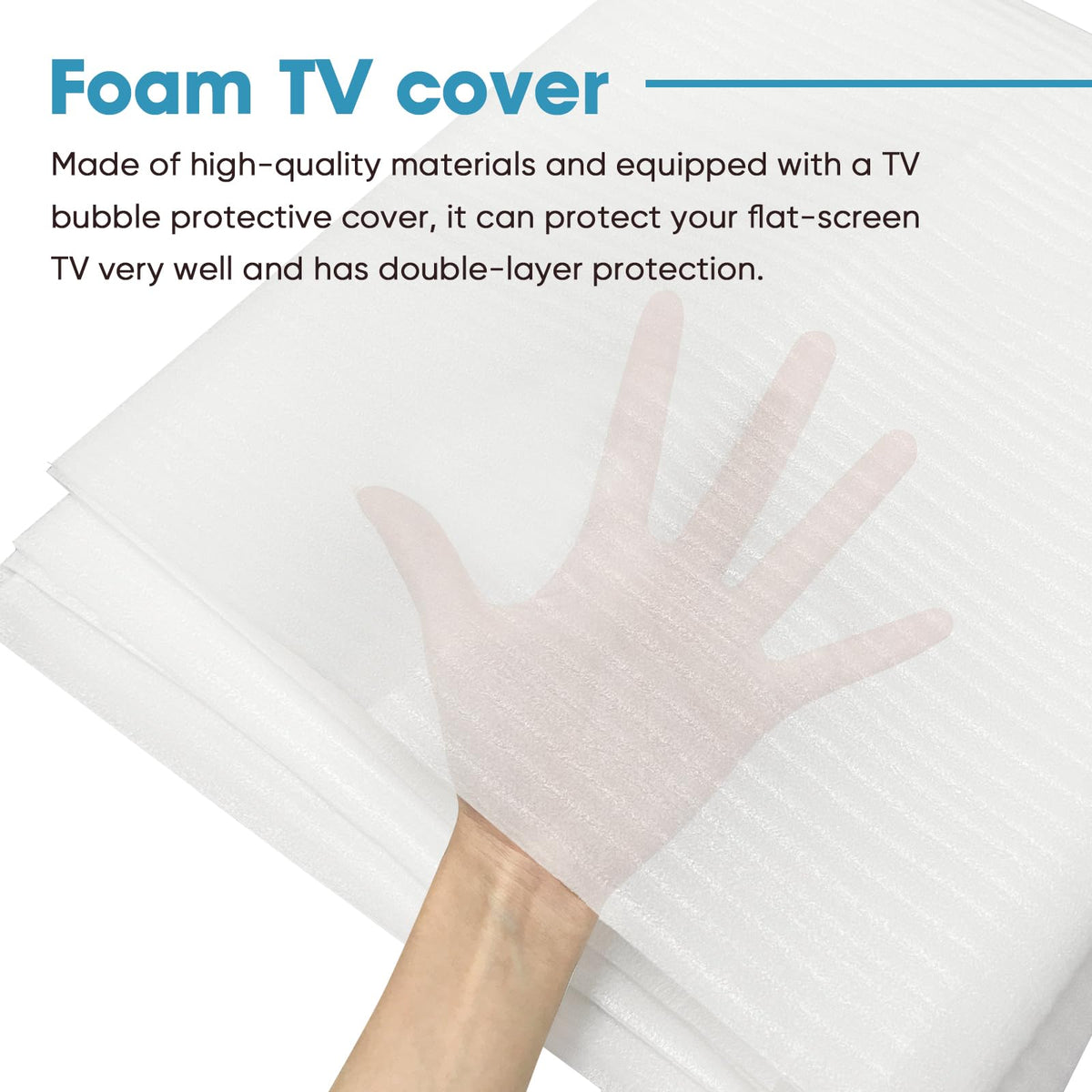 SYBECHATF TV covered by foam and bubble layers preventing scratches