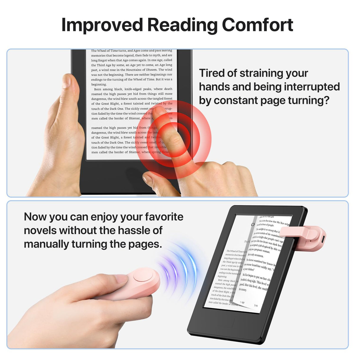 Sycelu PageTurner battery life up to 50 days on 3 hours daily use