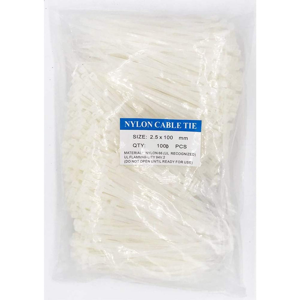 SYD CHEN 4in white zip tie securing cables indoors for neat workspace