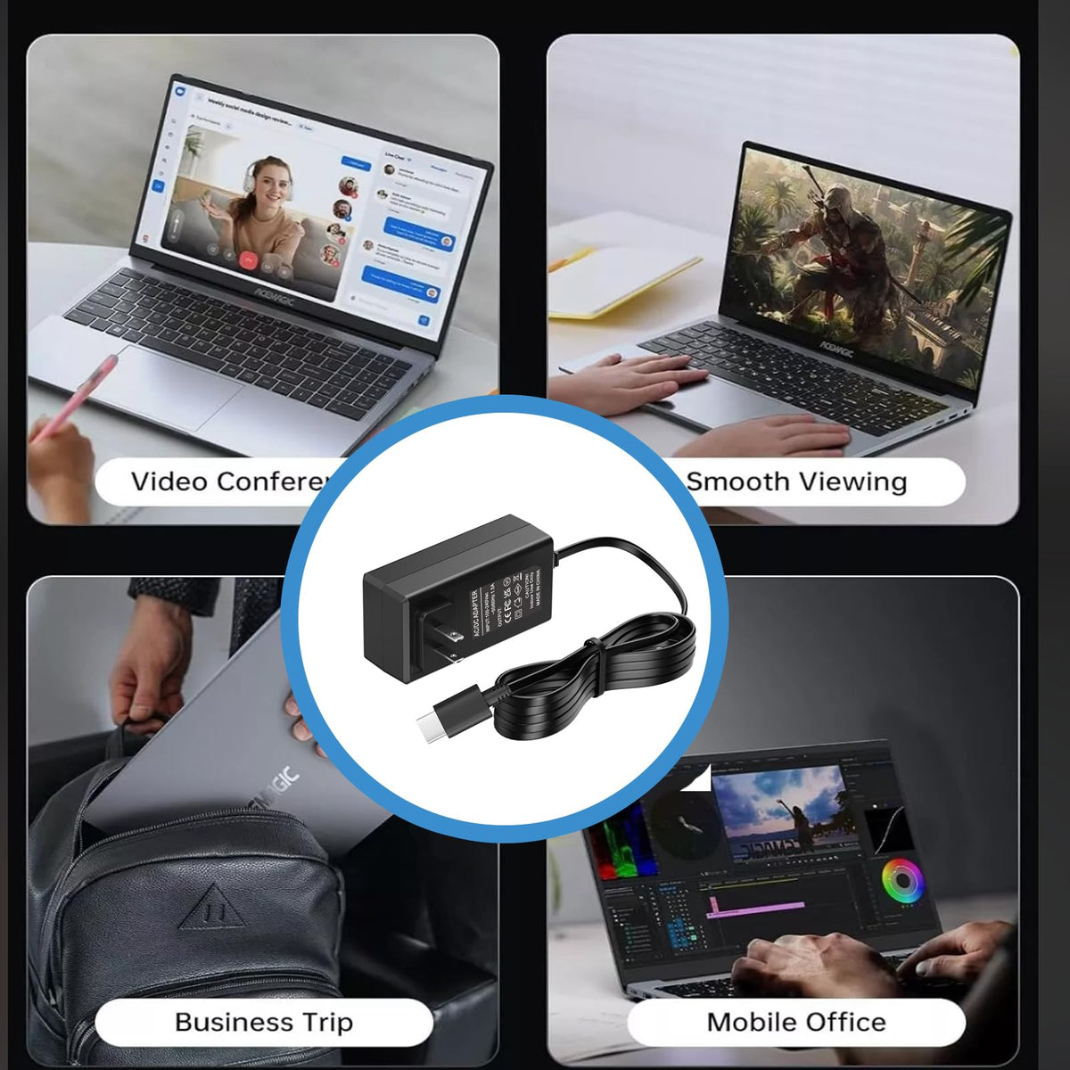 SYFLYH 6.5FT power cable provides flexible reach for home desks.