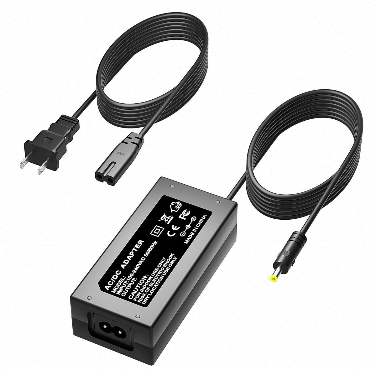 SYFLYH front view of power adapter showing compact design and reliable power