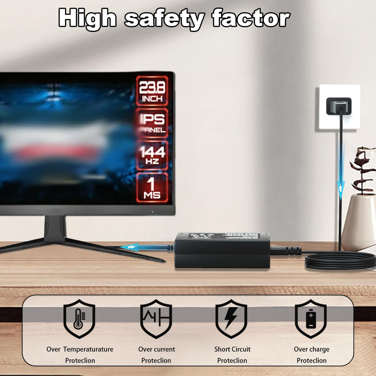 SYFLYH connected to an MSI Optix monitor demonstrating instant power restoration