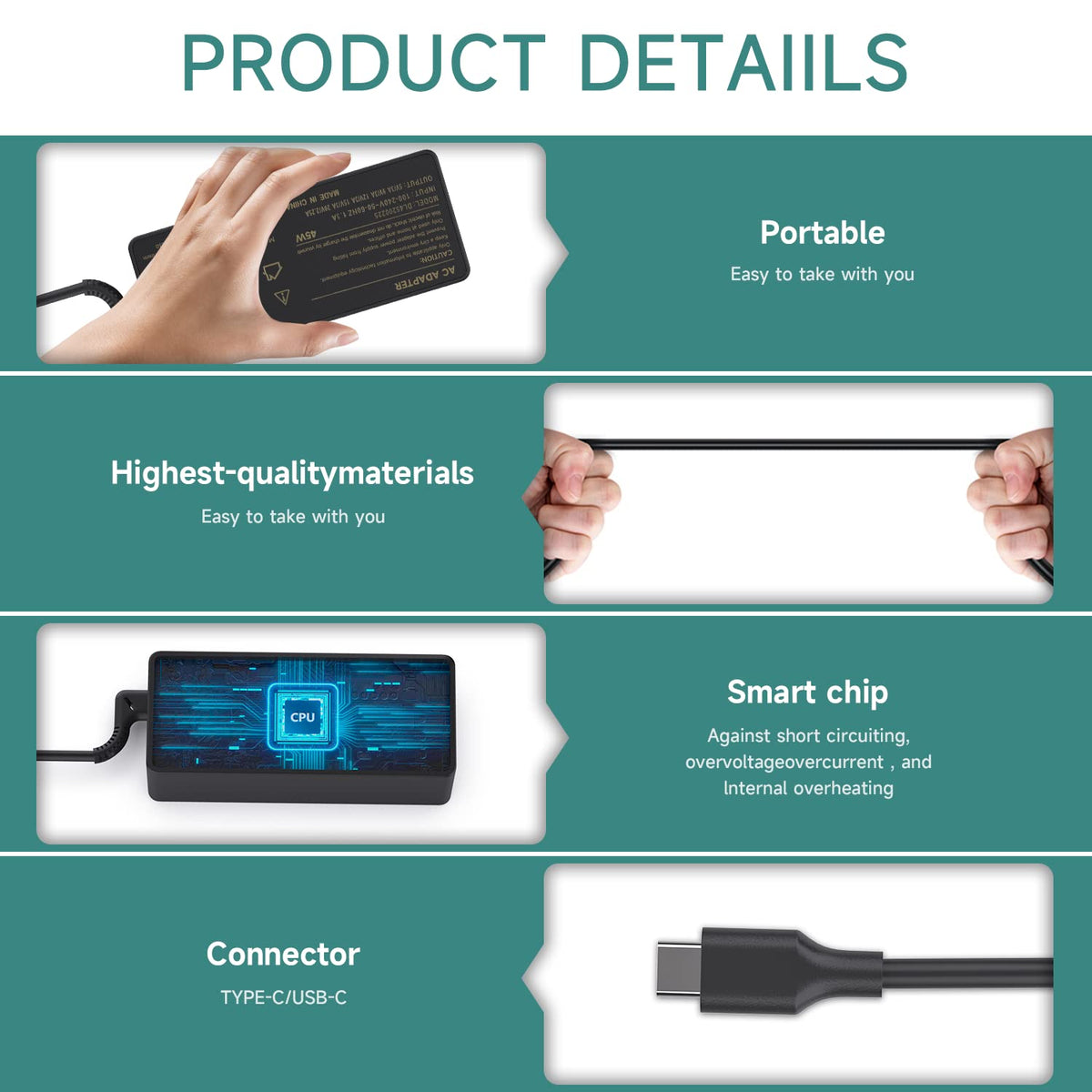 Syfrufo 45W charger packaging on display, suggesting compatibility.
