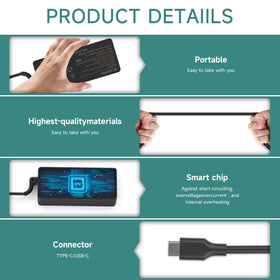 Syfrufo 45W charger packaging on display, suggesting compatibility.
