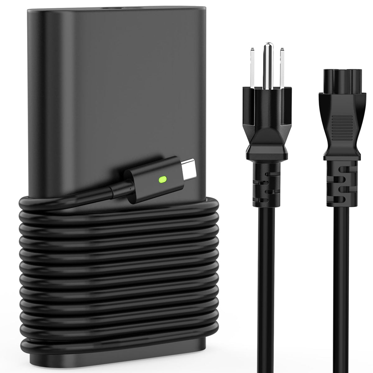 Syfrufo 65W USB-C charger for Dell Inspiron front view with fast charging