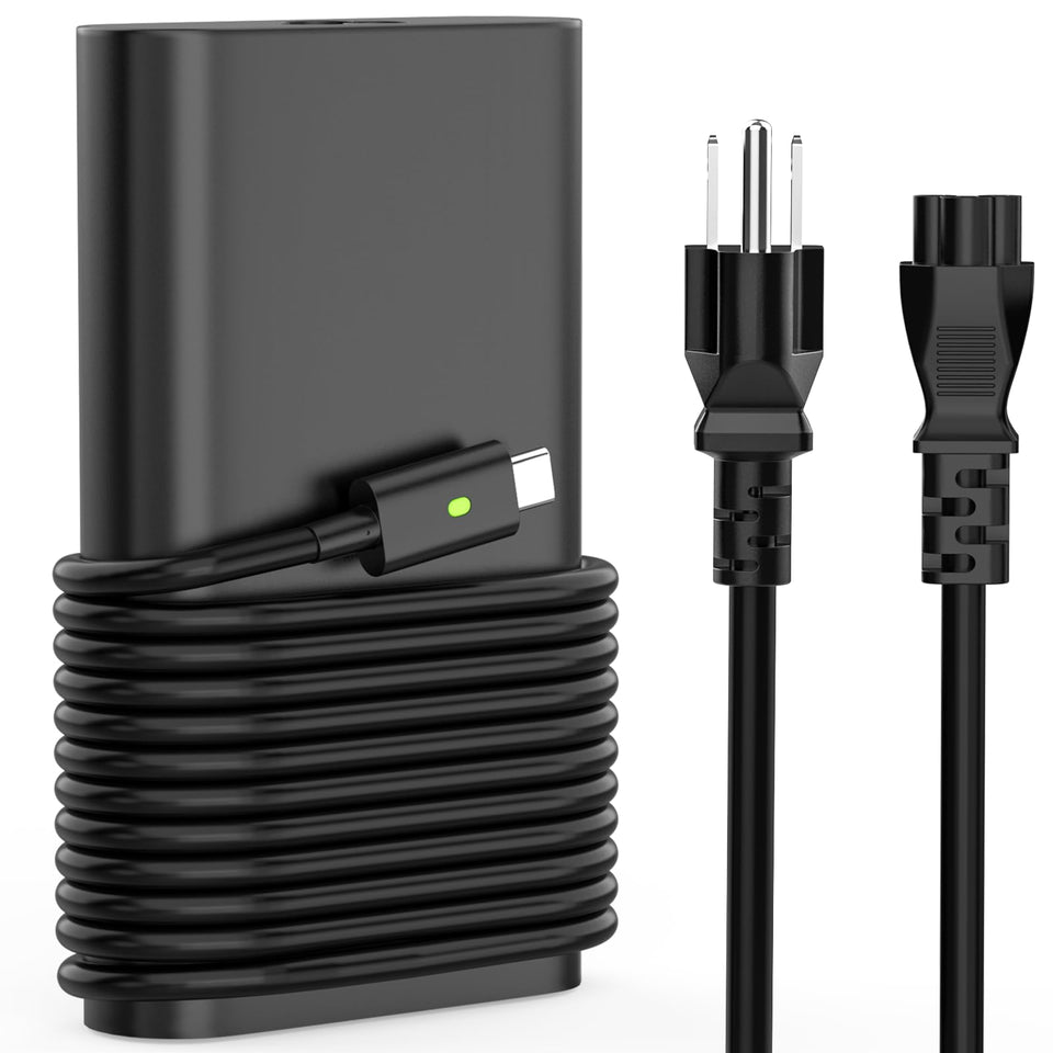 Syfrufo 65W USB-C charger for Dell Inspiron front view with fast charging