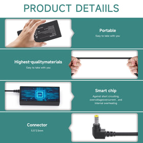 Syfrufo adapter powering an HP monitor on a desk for reliable home office use