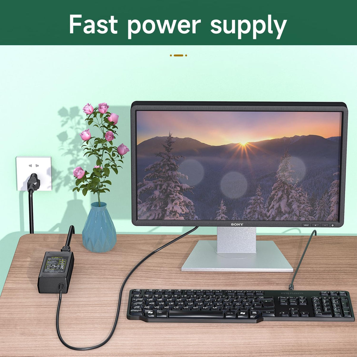 Syfrufo adapter with cables spread to show total 2.4m length for placement planning