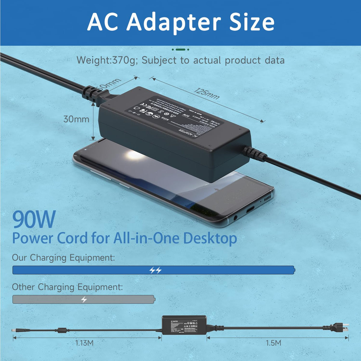 Syfrufo size comparison with ruler showing compact adapter for easy travel convenience