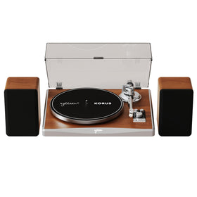 Syitren KORUS front view with dual speakers for immersive vinyl listening.