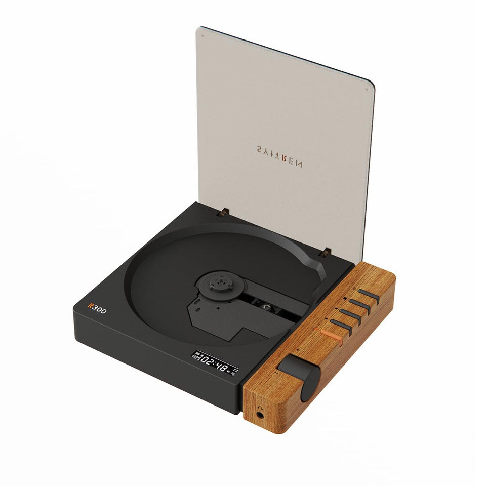 Syitren R300 front view shows compact retro CD player for stylish home listening.