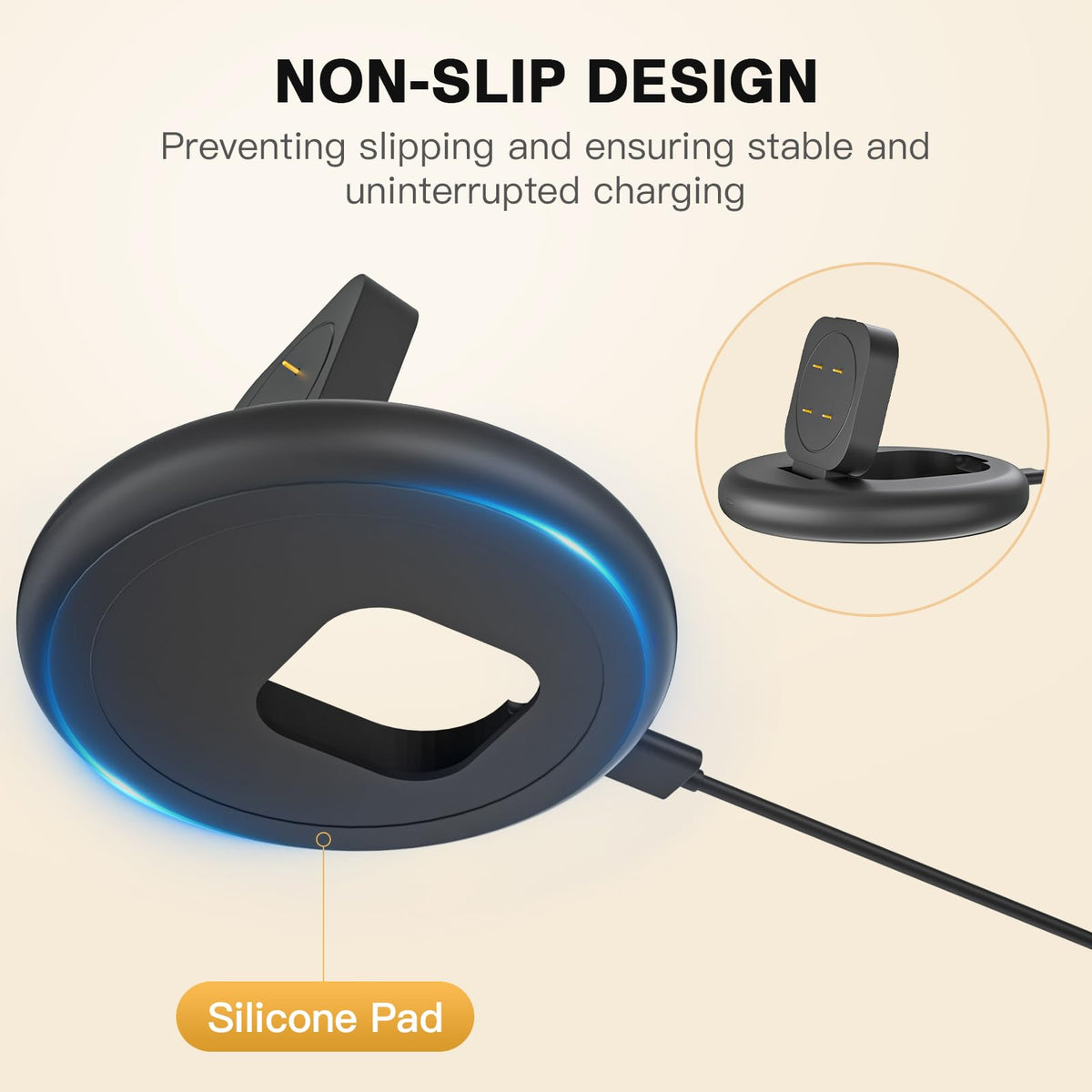 Sylacor 3.3 ft cord offers flexible reach for convenient charging.