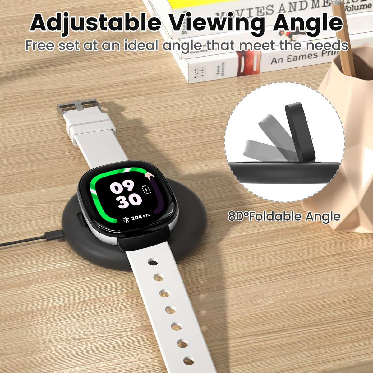 Sylacor Ace LTE adjustable-angle stand enabling comfortable viewing while charging.