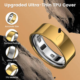 sylacor anti-scratch TPU ring cover in gold enhances durability during workouts.
