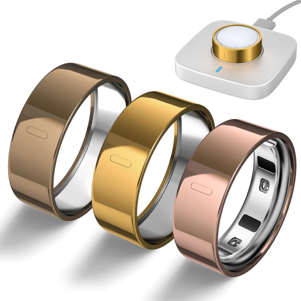 Sylacor ring cover on Oura Gen4 top view in gold showing premium finish