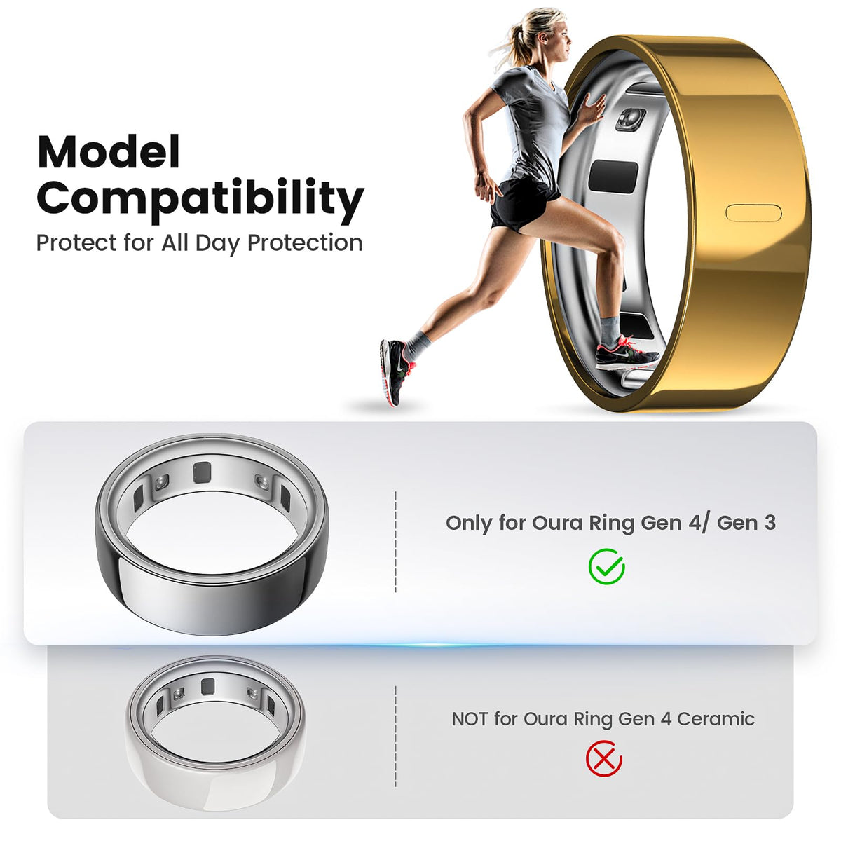 sylacor ring cover for Oura Gen 3 Horizon/Heritage in gold adds stylish upgrade.