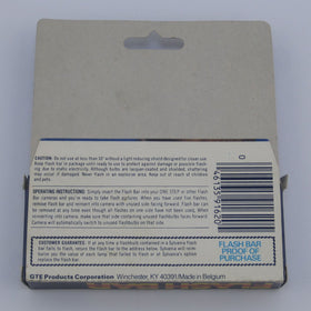 SYLVANIA Blue Dot Flashbar packaging shot showing Polaroid compatibility and compact design