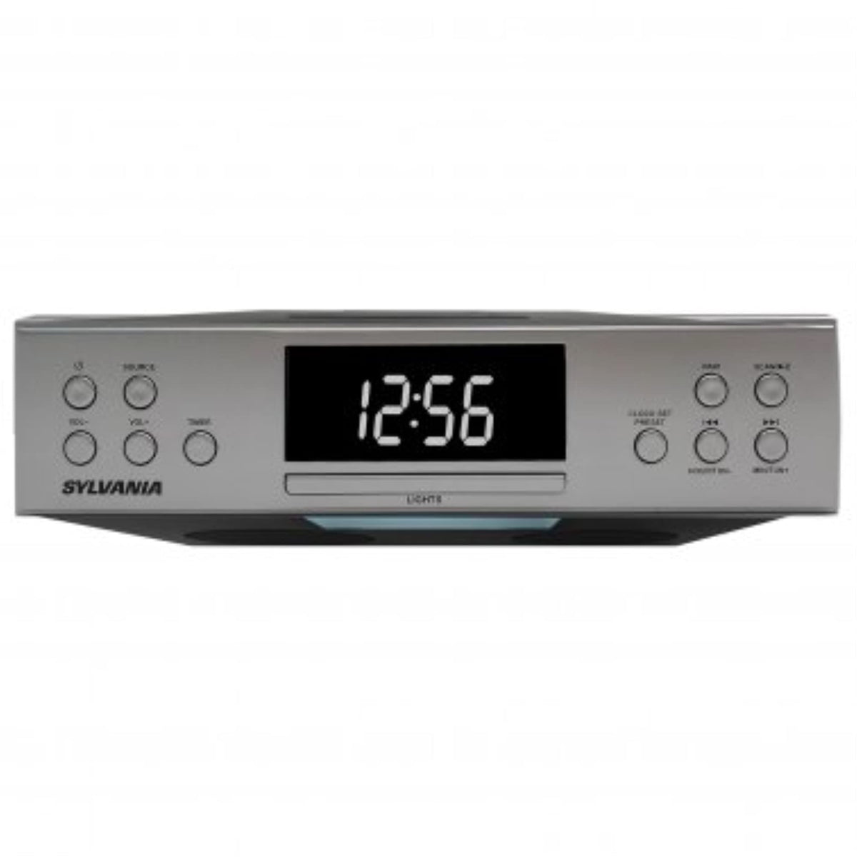 SYLVANIA PROSCAN next to coffee mug showing compact scale and countertop clearance