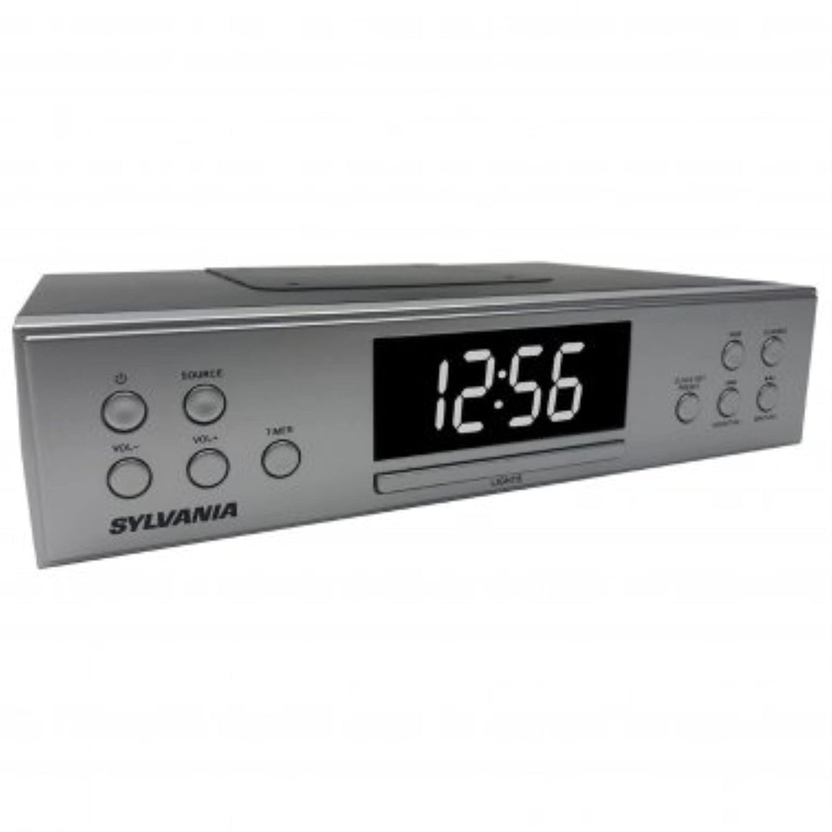 SYLVANIA PROSCAN front view showing slim silver design and controls for tidy installation