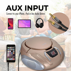 SYLVANIA aux input connected to smartphone for flexible playback
