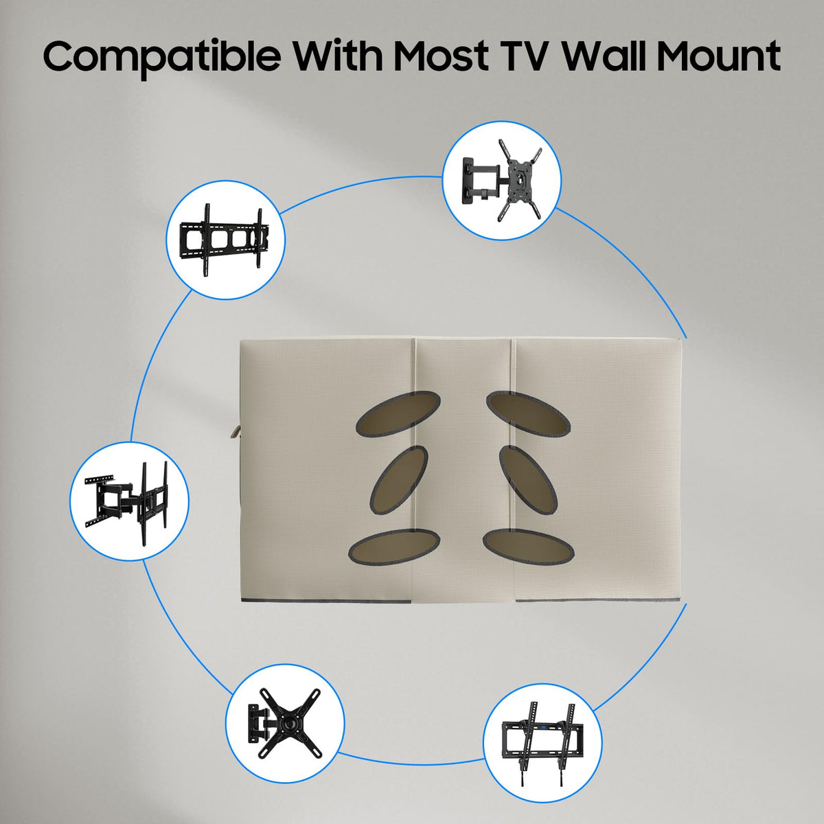 SYLVOX cover being installed on a wall mount by one person