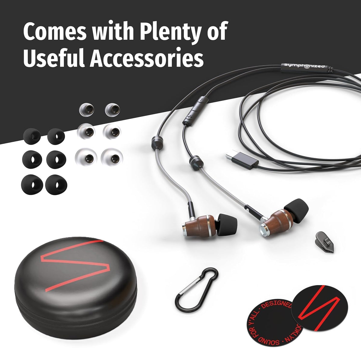 Symphonized EMF earbuds in-use scenario ideal for commuting and study.