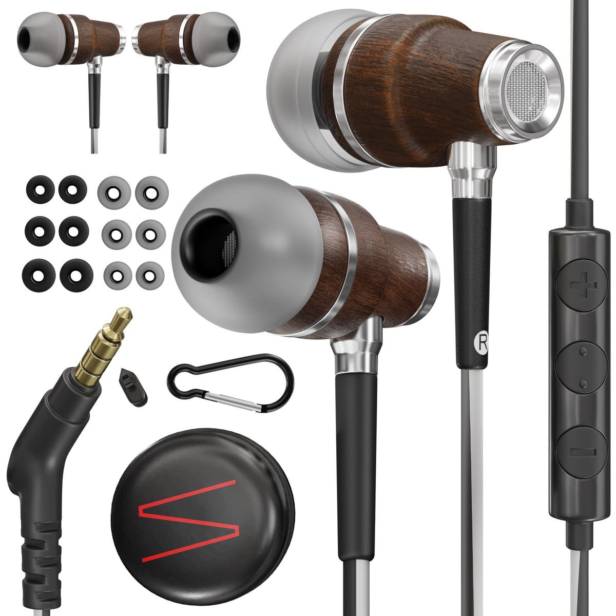 Symphonized front packaging showing earbuds and included accessories for ready portability