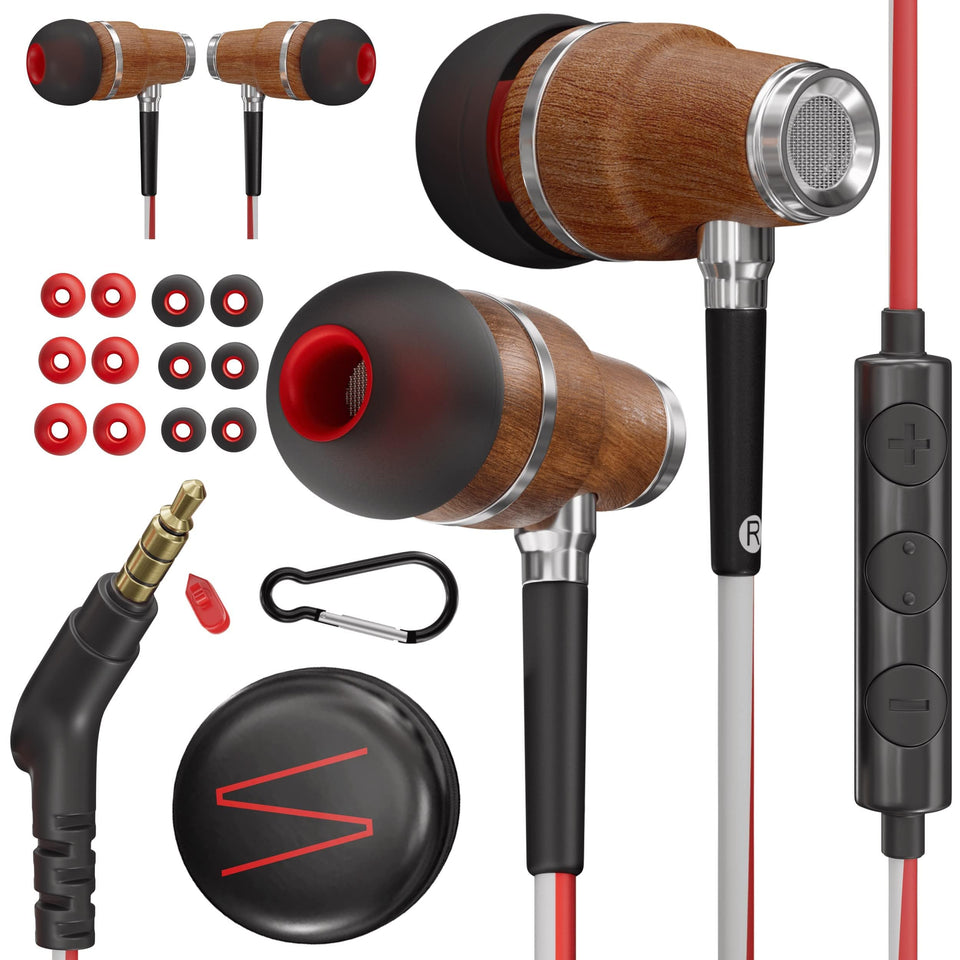 Symphonized front view showing earbuds and packaging with premium look and portability