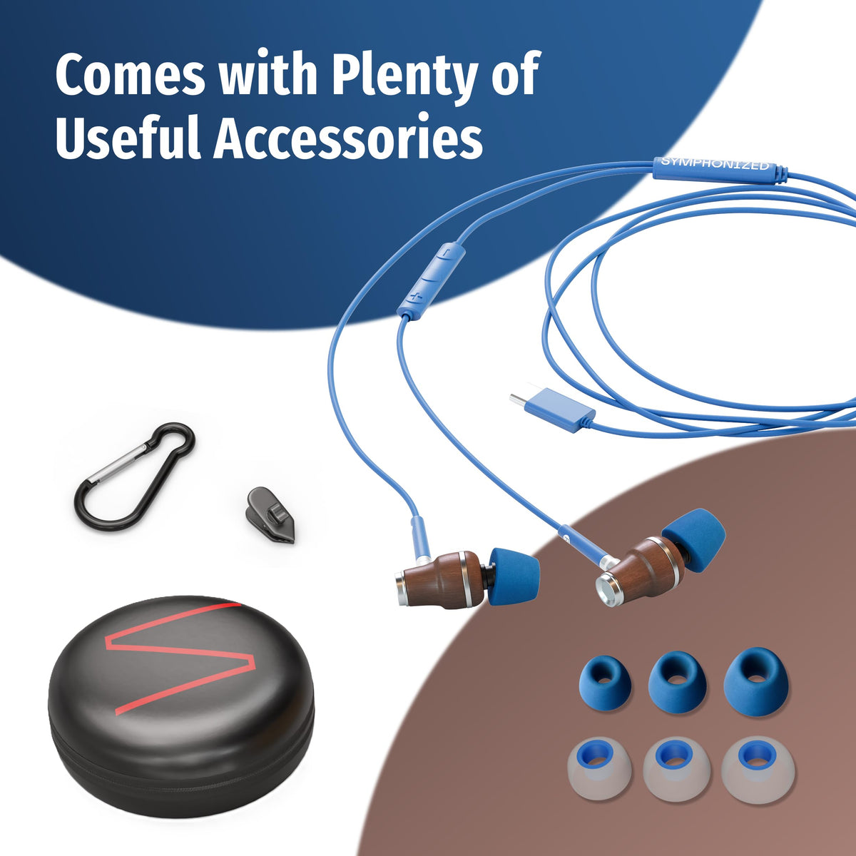 Symphonized earphones in commuter setting showing hands-free listening convenience