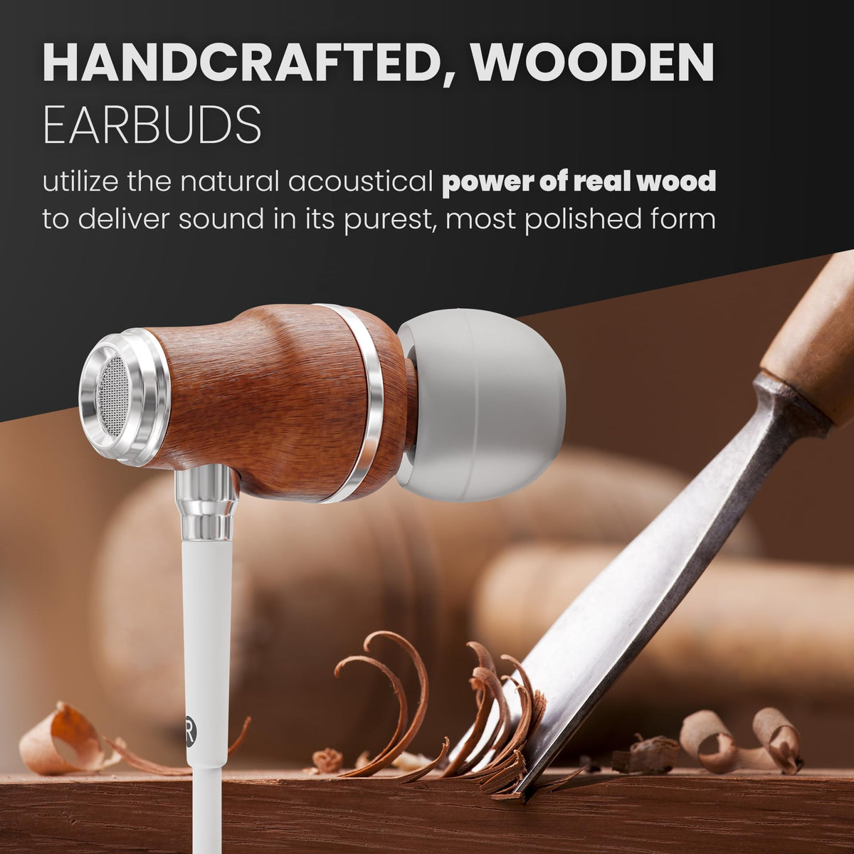 Symphonized wood grain closeup highlighting bubinga finish and handcrafted texture benefit