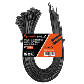 Symretie front packaging 100-pack black showing product and quantity benefits