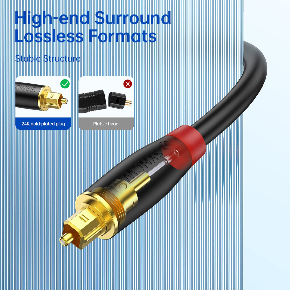 Syncwire durable PVC jacket protects the cable during daily use