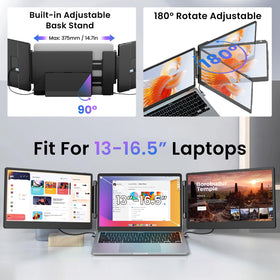 Synnov plug-and-play dual screen setup with USB-C and HDMI connections