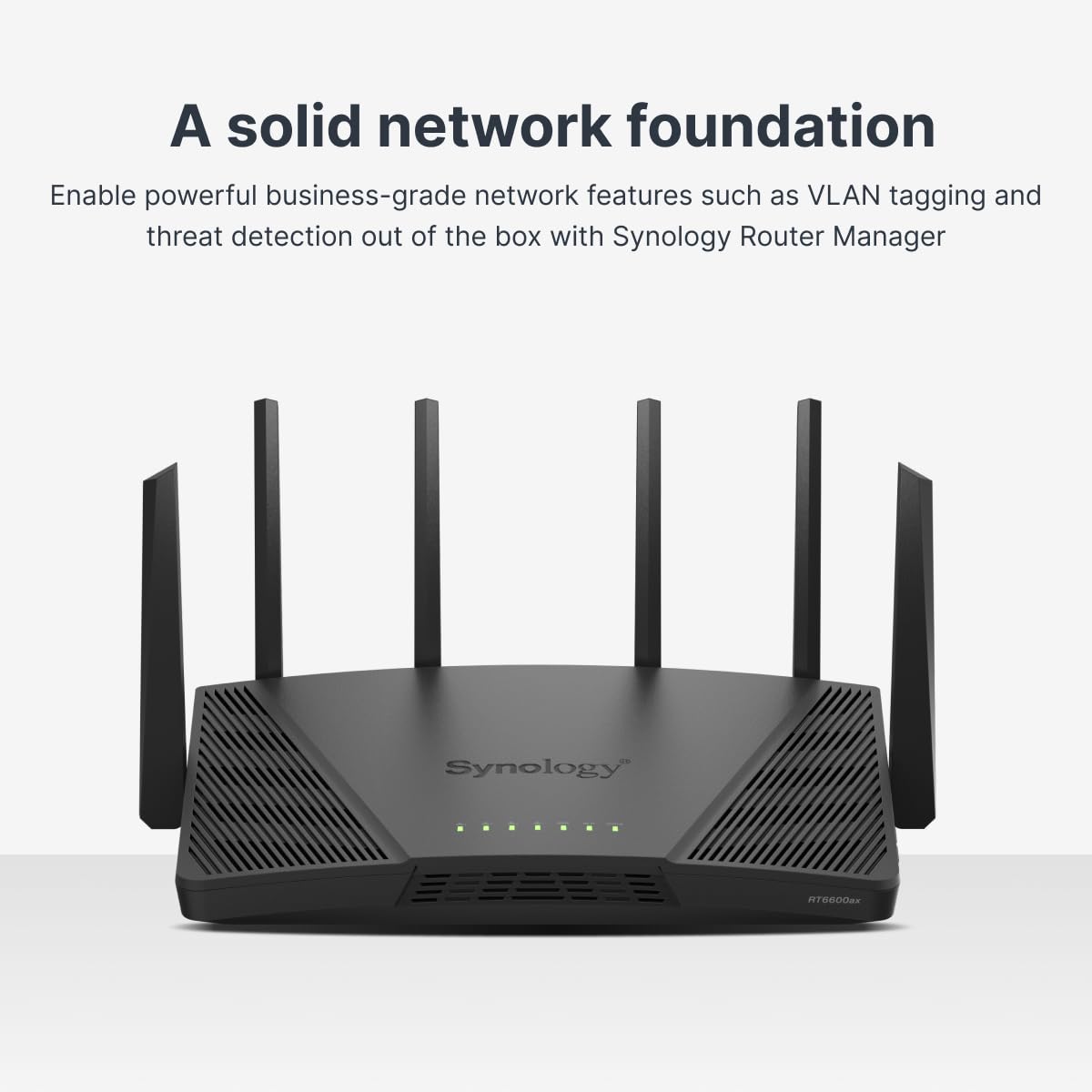 Synology RT6600ax rear ports highlighting 2.5Gbps WAN/LAN for fast internet