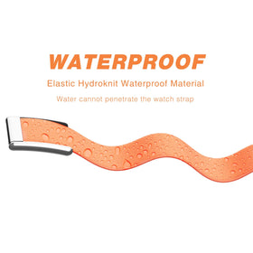 Synwee waterproof knitted wristband close-up showing water resistance