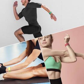 Synwee wristband on wrist during running to illustrate performance wear