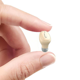 SYSFUN single-earbud invisible beige fit for discreet listening during workouts.