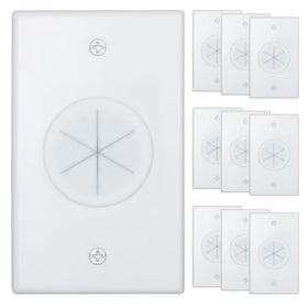 Syunko cable wall plate in-wall setup hides clutter behind the TV.