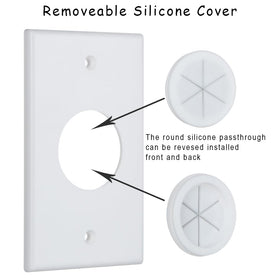 Syunko silicone round passthrough 1.7-inch supports multiple HDMI and AV cables.