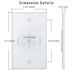 Syunko white 1-gang wall plate complements decor while concealing cables.