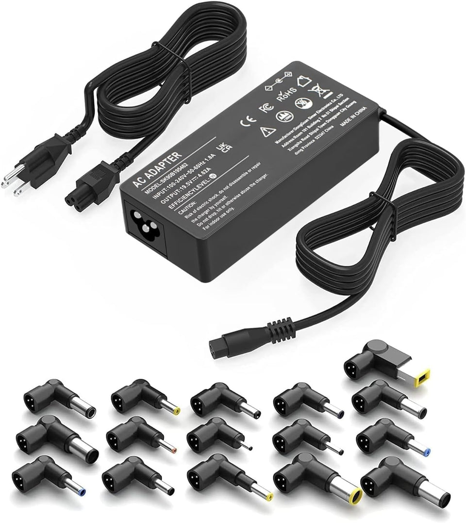 SZGUDULO 90W universal adapter front view, compact design for travel-ready charging.